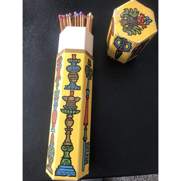 VTG Fireplace BBQ Long Wooden Matches Made Japan Boho Hippie style Approx 50 - Picture 1 of 7